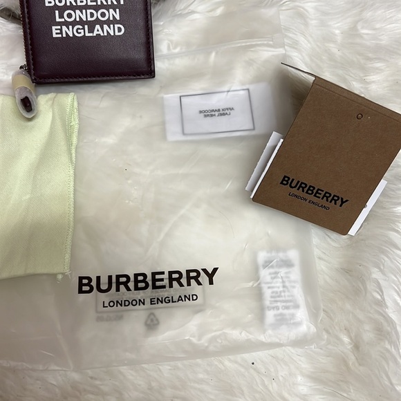 Burberry Alwyn Logo Printed Leather Zipped Coin/Card Case in Mahogany Red​​​ - Picture 4 of 7